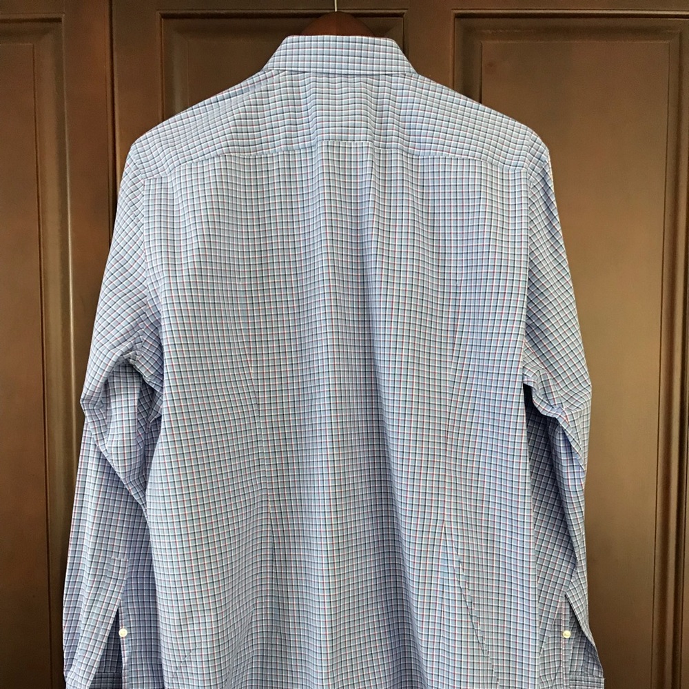 NWOT ‘Red Label’ Hugo Boss Blue Plaid Button Down - Picture 2 of 3